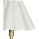Polly 56 inch 60.00 watt Natural Brass Floor Lamp Portable Light in White Scalloped Shade